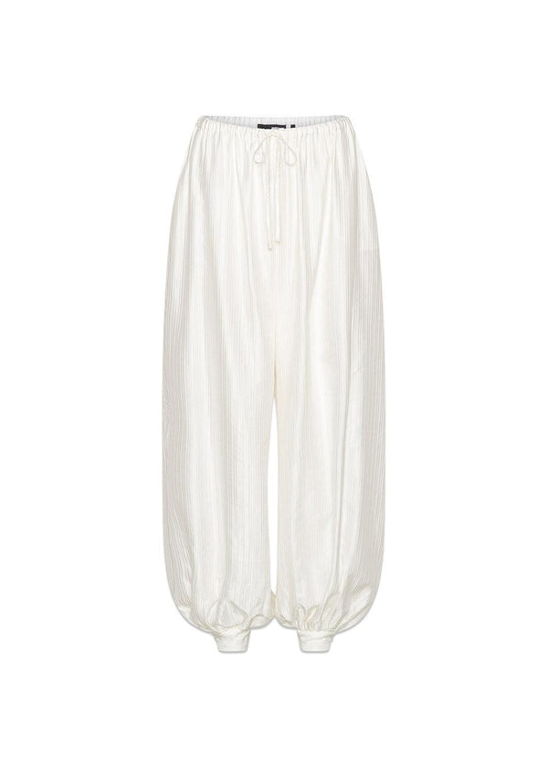 STRIPED BALLOON PANTS - Bright White-Pants-Rotate-Butler Loftet