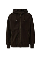 SWEATSHIRTS HOODED OPEN DIAGONAL - Black-Hoodies-C.P. Company-Butler Loftet