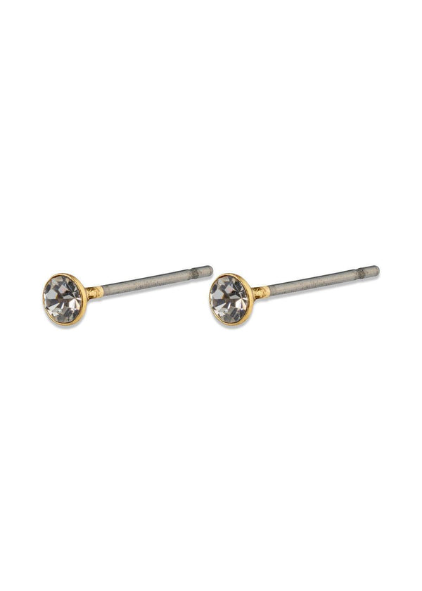 SYLVIE small crystal stud earrings gold-plated - Gold Plated-Jewellery-Pilgrim-Butler Loftet