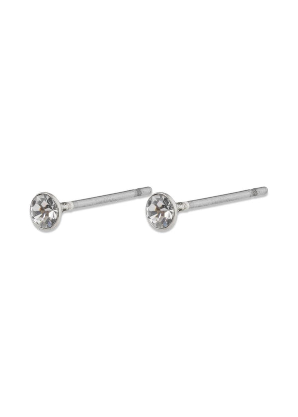 SYLVIE small crystal stud earrings silver-plated - Silver Plated-Jewellery-Pilgrim-Butler Loftet