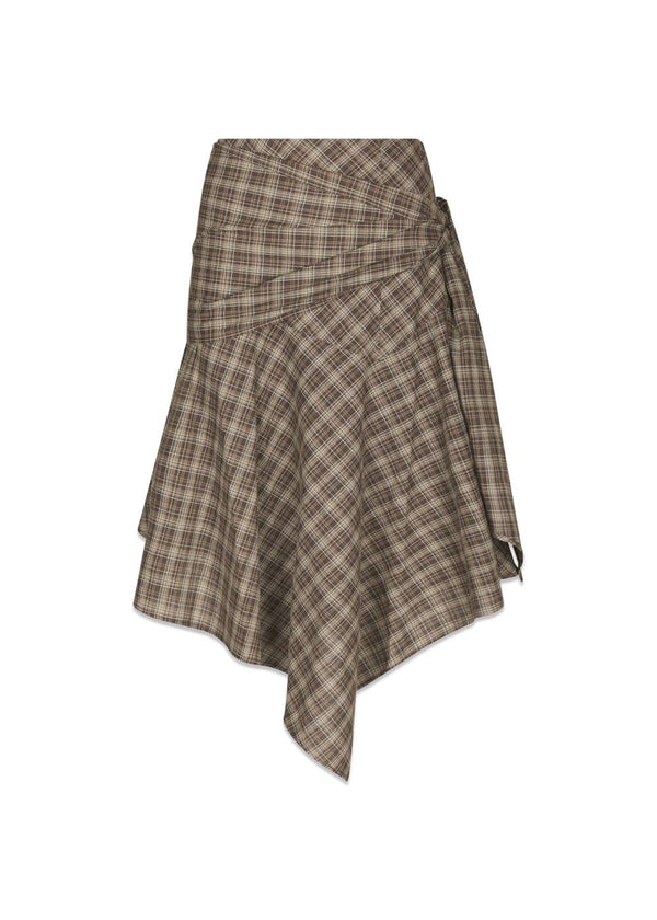Sabella Check Skirt - Brown Check-Skirts-Neo Noir-Butler Loftet