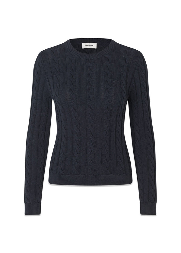 Sabremd o-neck - Navy Sky-Knitwear-Modström-Butler Loftet