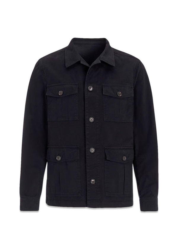 Safari Shirt Jacket - Navy-Shirts-Oscar Jacobson-Butler Loftet