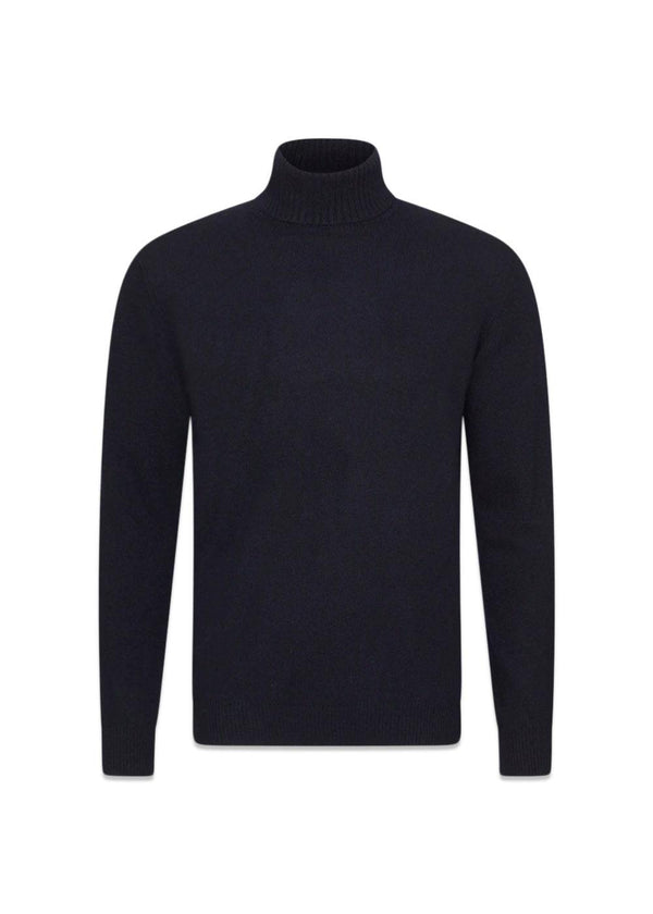 Salim Rollneck - Navy-Knitwear-Oscar Jacobson-Butler Loftet