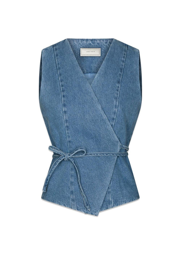 Samara Denim Waistcoat - Blue-Top-Neo Noir-Butler Loftet