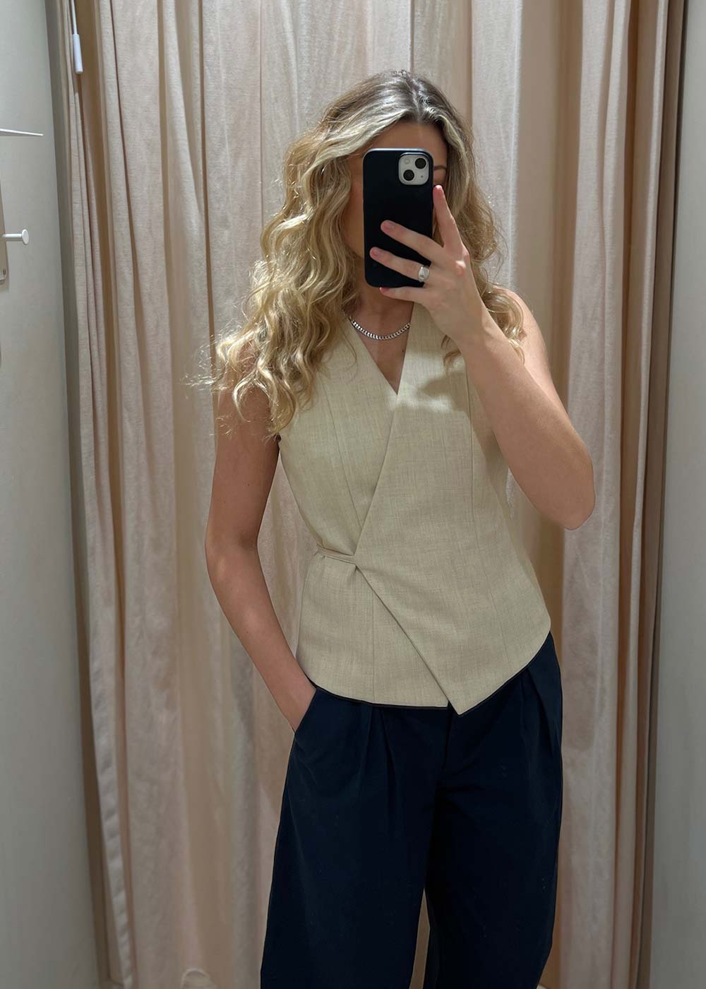 Samara Melange Waistcoat - Beige Melange-Outerwear-Neo Noir-Butler Loftet