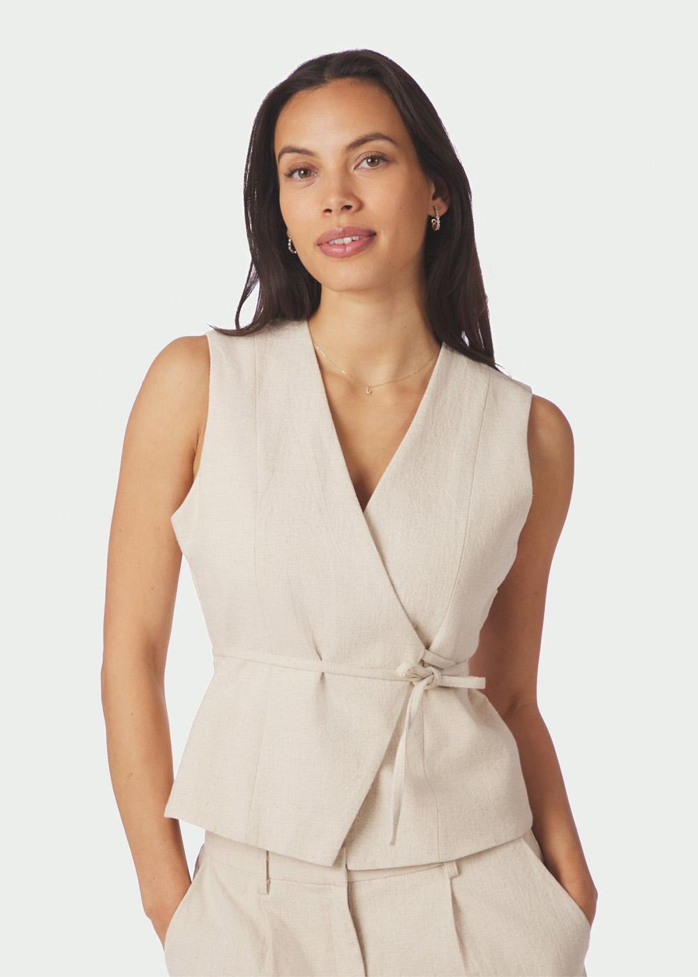 Samara Butler Samara Ramie Waistcoat - Natural – Butler Loftet NO
