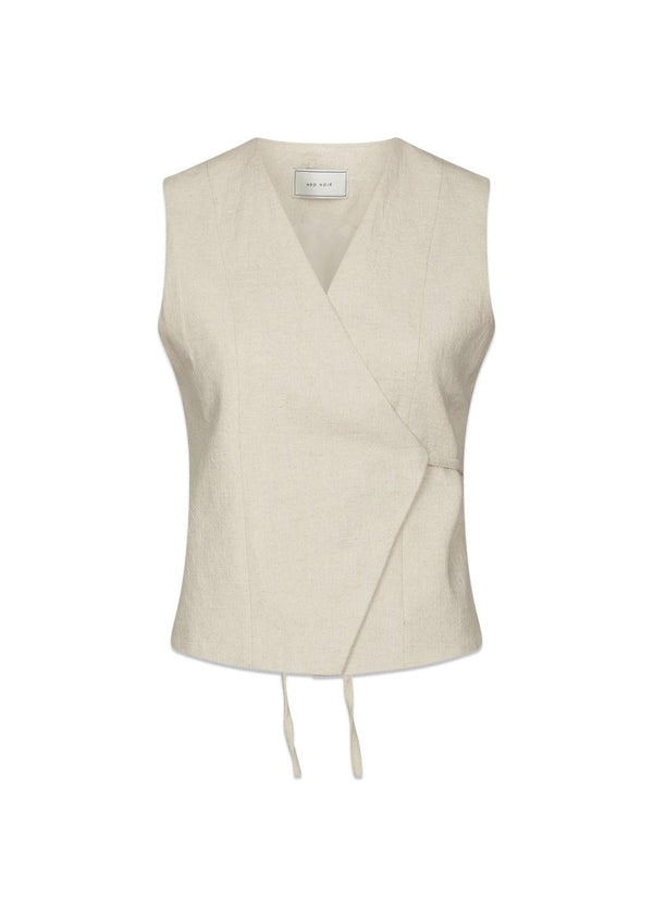 Samara Ramie Waistcoat - Natural-Top-Neo Noir-Butler Loftet