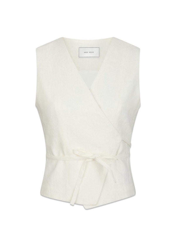 Samara Ramie Waistcoat - Off White-Outerwear-Neo Noir-Butler Loftet