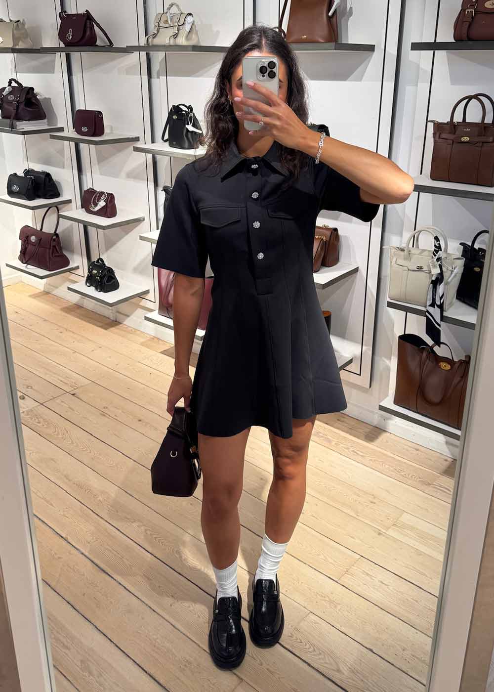 Scuba Neoprene Fitted Mini Dress - Phantom