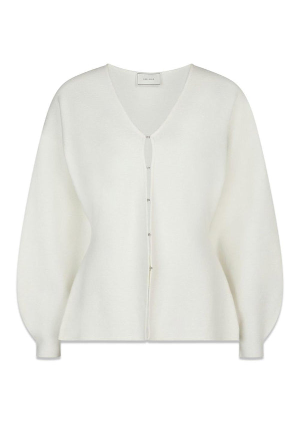 Sellie Knit Cardigan - Off White-Knitwear-Neo Noir-Butler Loftet