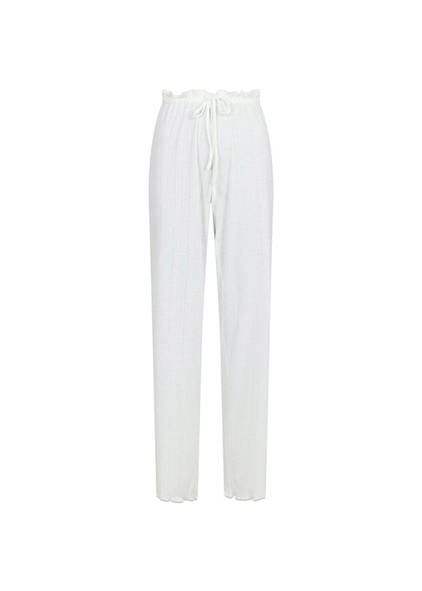 Serafina Pointelle Pants - White