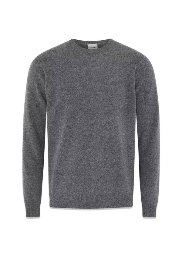 Sheffield O-Neck - Cobble Stone Mel-Knitwear-Clipper-Butler Loftet