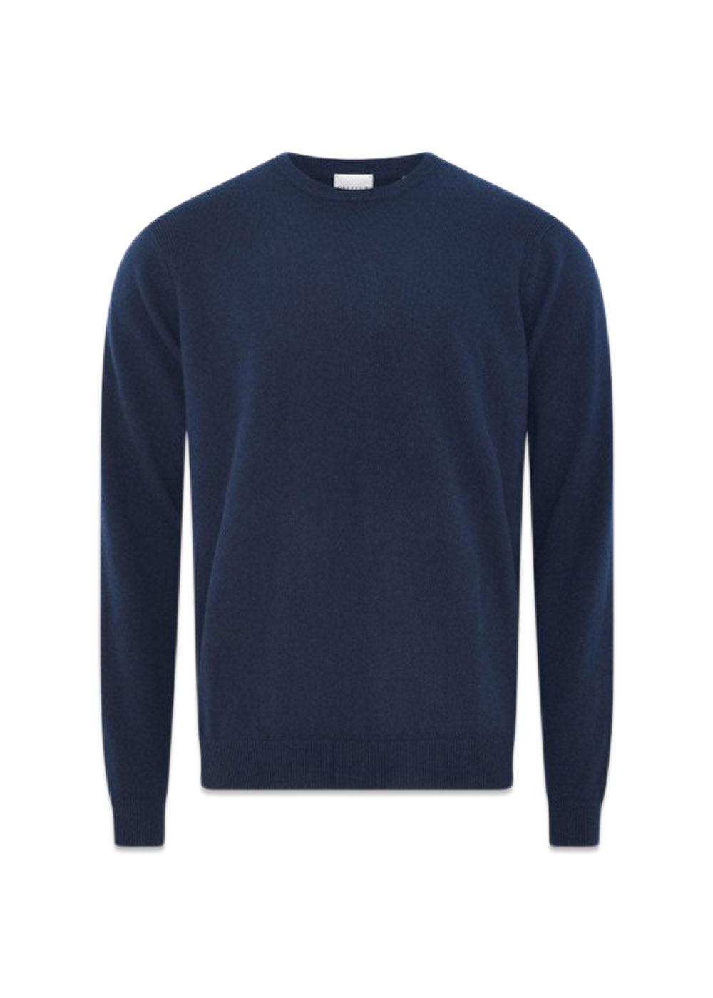 Sheffield Pullover O Neck Cashmere - Captain Navy-Knitwear-Clipper-Butler Loftet