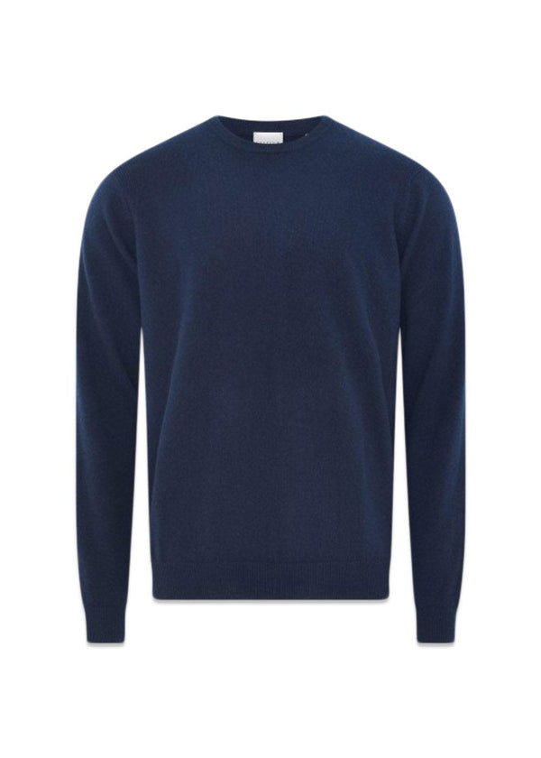 Sheffield Pullover O Neck Cashmere - Captain Navy-Knitwear-Clipper-Butler Loftet