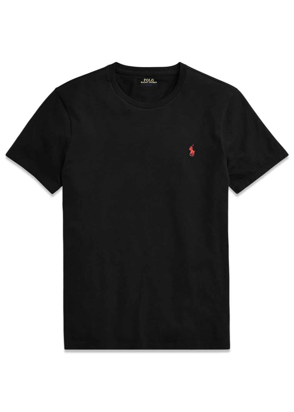 Short Sleeve Custom Slim Fit T-Shirt - Black-T-shirts-Ralph Lauren-Butler Loftet