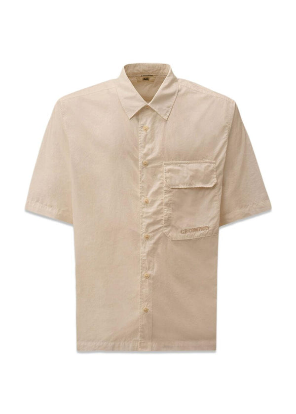 Short Sleeve - Popeline - Gauze White-Shirts-C.P. Company-Butler Loftet