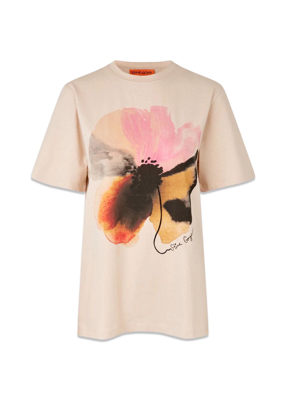 Short Sleeve T-shirt - Pastel Petals-T-shirts-Stine Goya-Butler Loftet