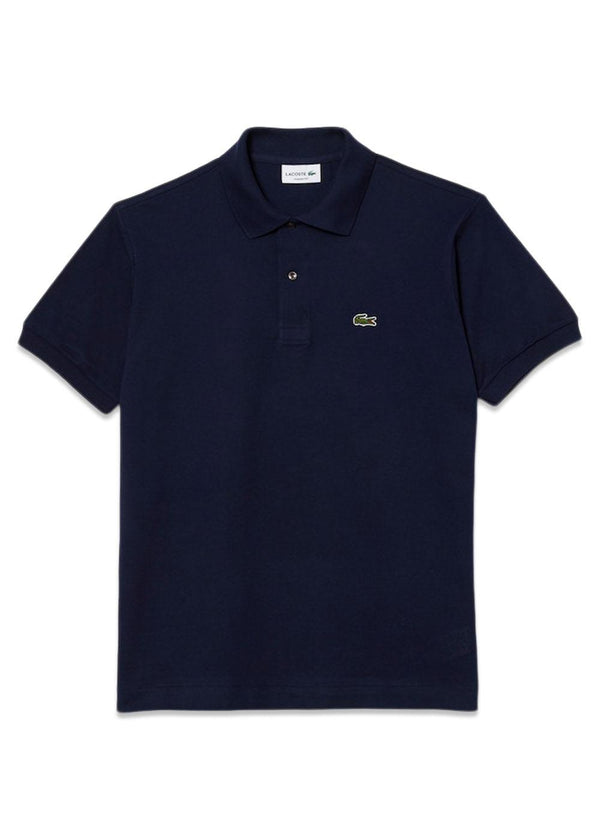 Short Sleeved Ribbed Collar Polo Shirt - Navy-T-shirts-Lacoste-Butler Loftet