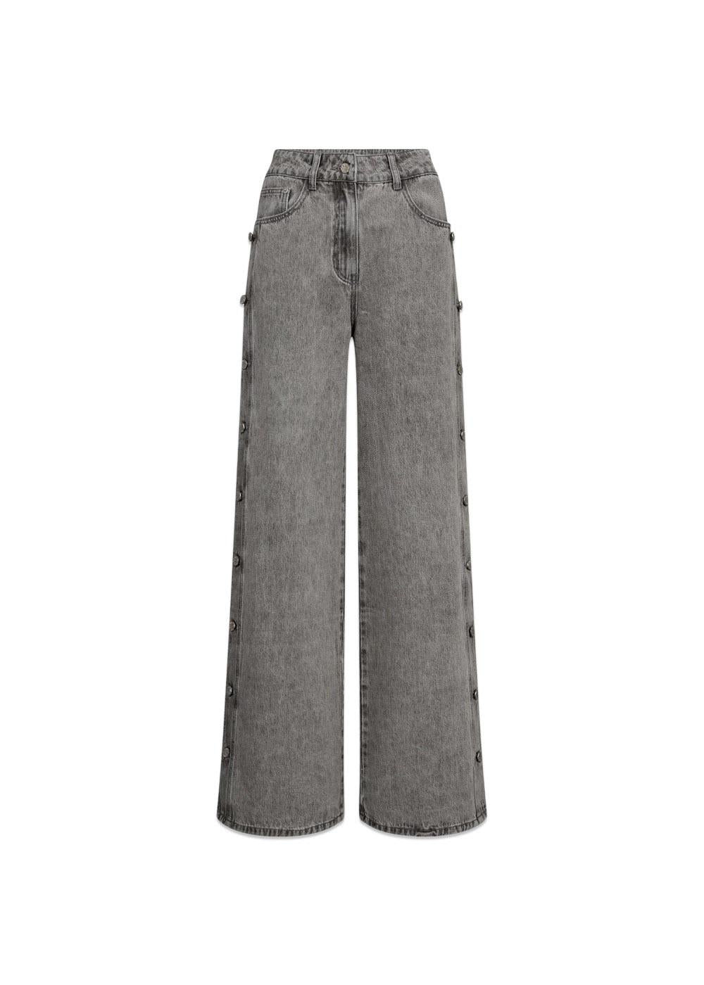 Side Panel Button Jeans - Light Grey-Jeans-HAUTE L’AMITIÉ-Butler Loftet