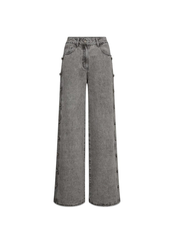 Side Panel Button Jeans - Light Grey-Jeans-HAUTE L’AMITIÉ-Butler Loftet