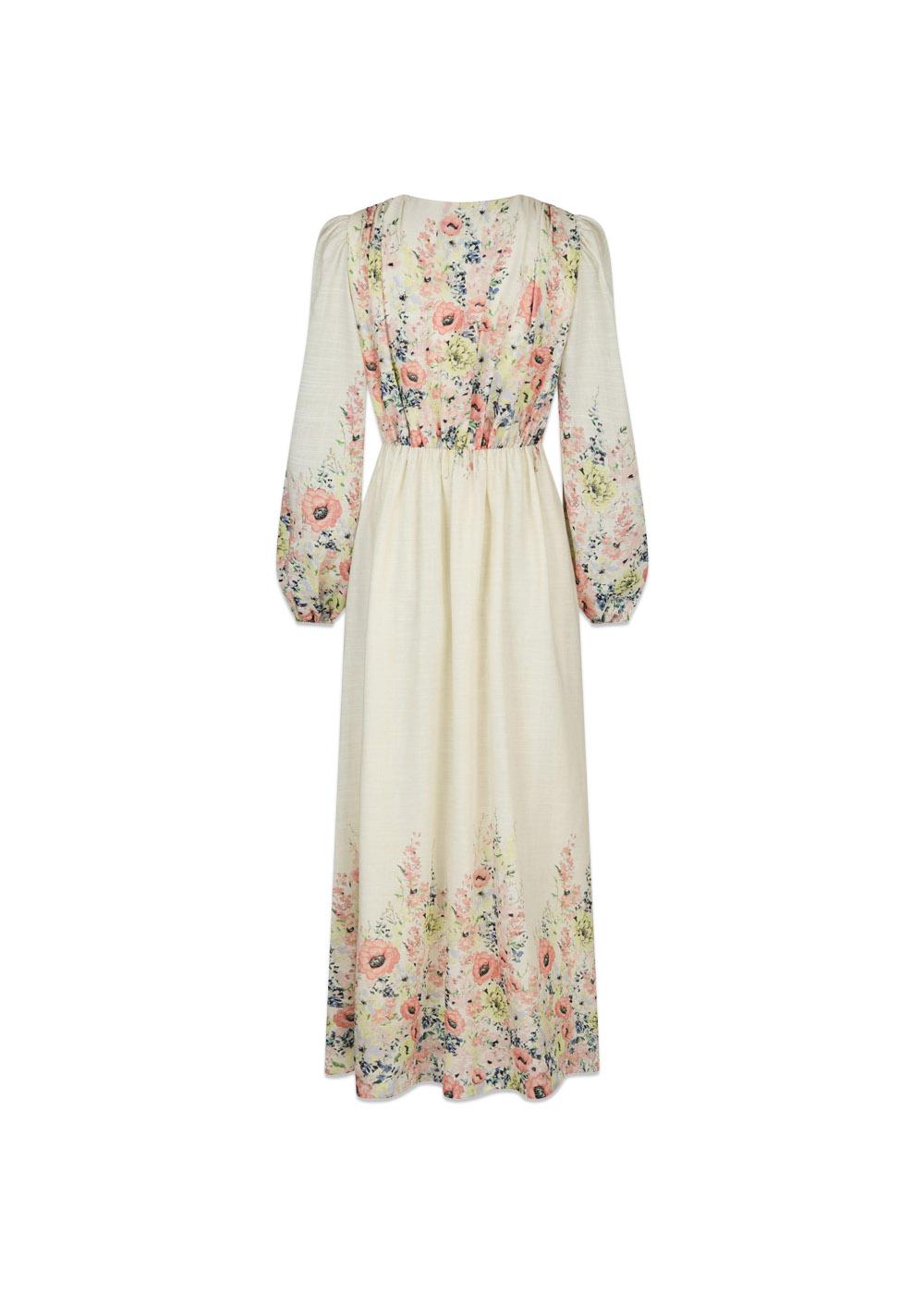 Silfi Flower Print Dress - Creme-Dress-Neo Noir-Butler Loftet