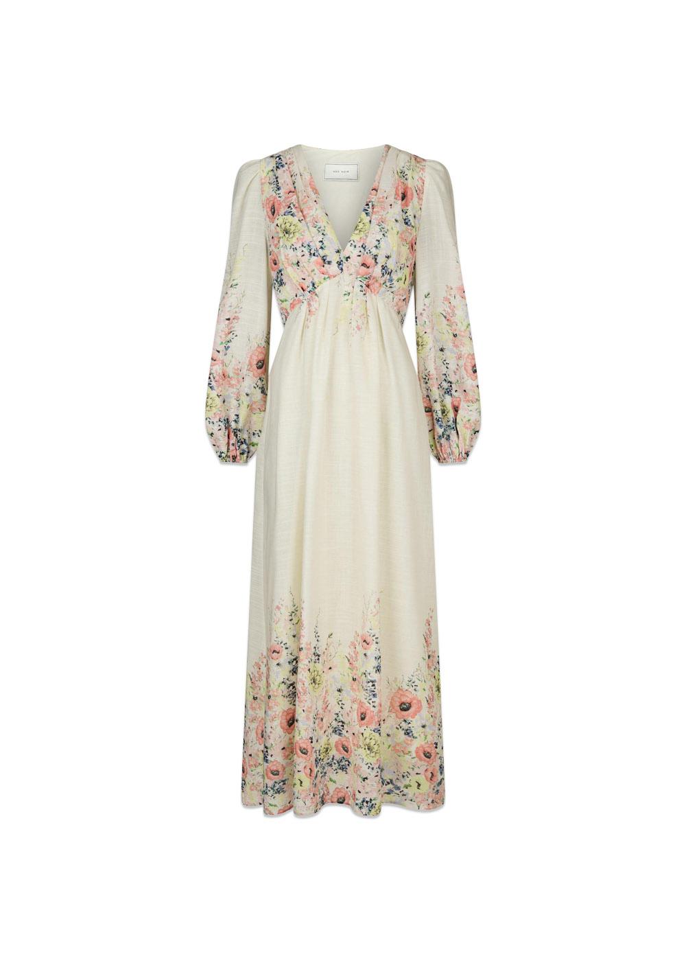 Silfi Flower Print Dress - Creme-Dress-Neo Noir-Butler Loftet