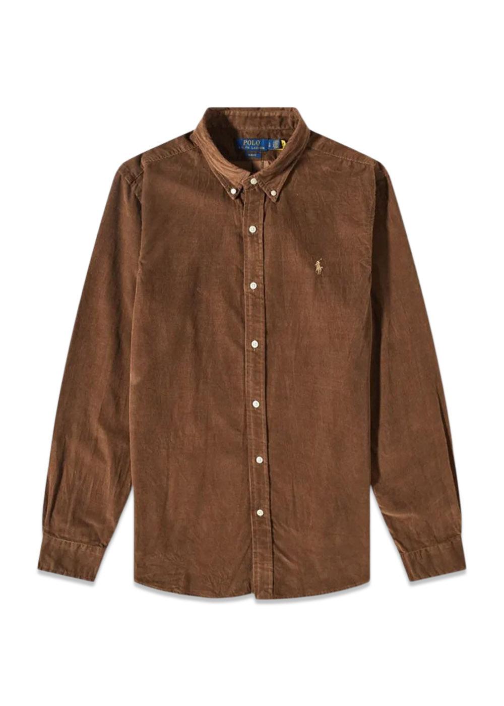 Slim Fit Corduroy Shirt - Brown-Shirts-Ralph Lauren-Butler Loftet