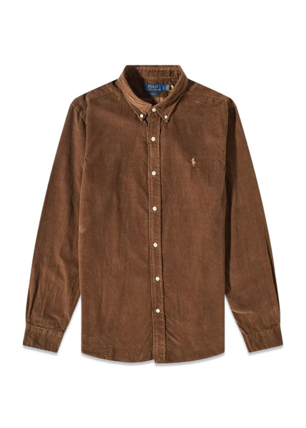 Slim Fit Corduroy Shirt - Brown-Shirts-Ralph Lauren-Butler Loftet