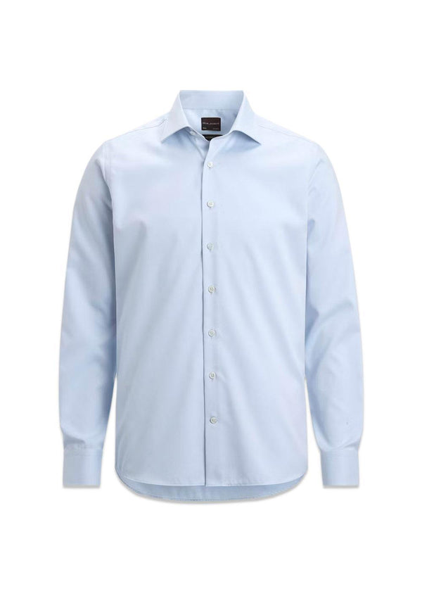 Slim Fit Cut Away Non Iron Twill Shirt - Light Blue-Shirts-Oscar Jacobson-Butler Loftet