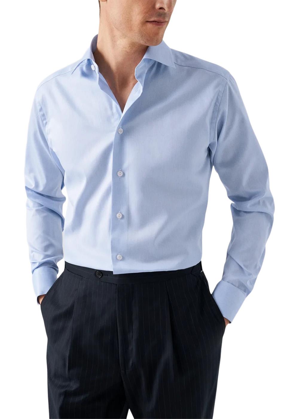 Slim Fit Signature Twill Pointed - Light Blue-Shirts-Eton-Butler Loftet