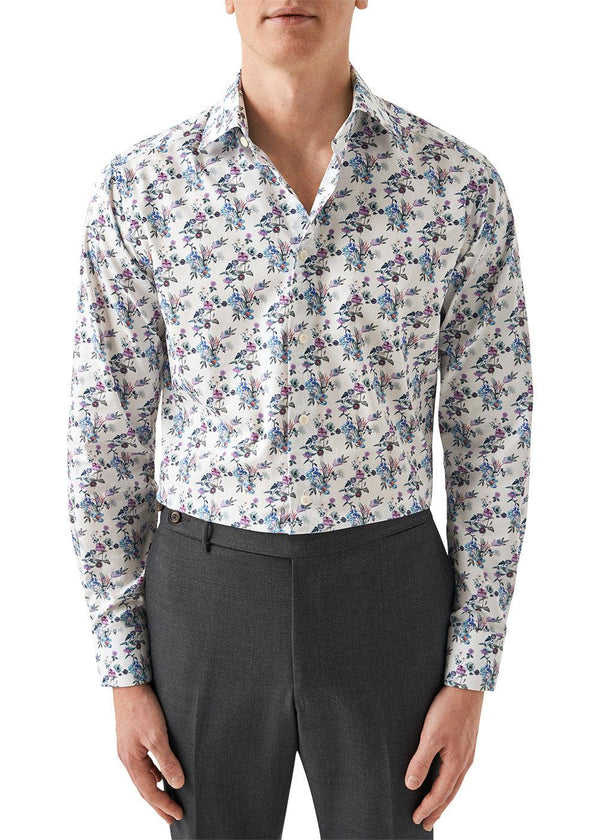 Slim Floral Print Twill Shirt - Multi-Shirts-Eton-Butler Loftet