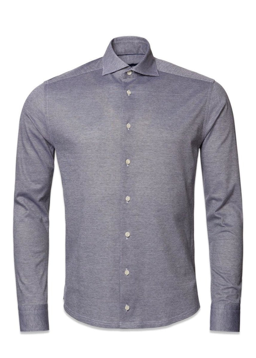 Slim-Oxford Pique Shirt - Navy Blue Shirts83_100002642_NAVYBLUE_S7313582134678- Butler Loftet