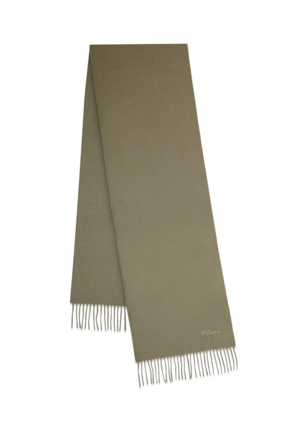 Small Solid Merino Wool Scarf 30 x 200 - Linen Green-Scarf-Mulberry-Butler Loftet