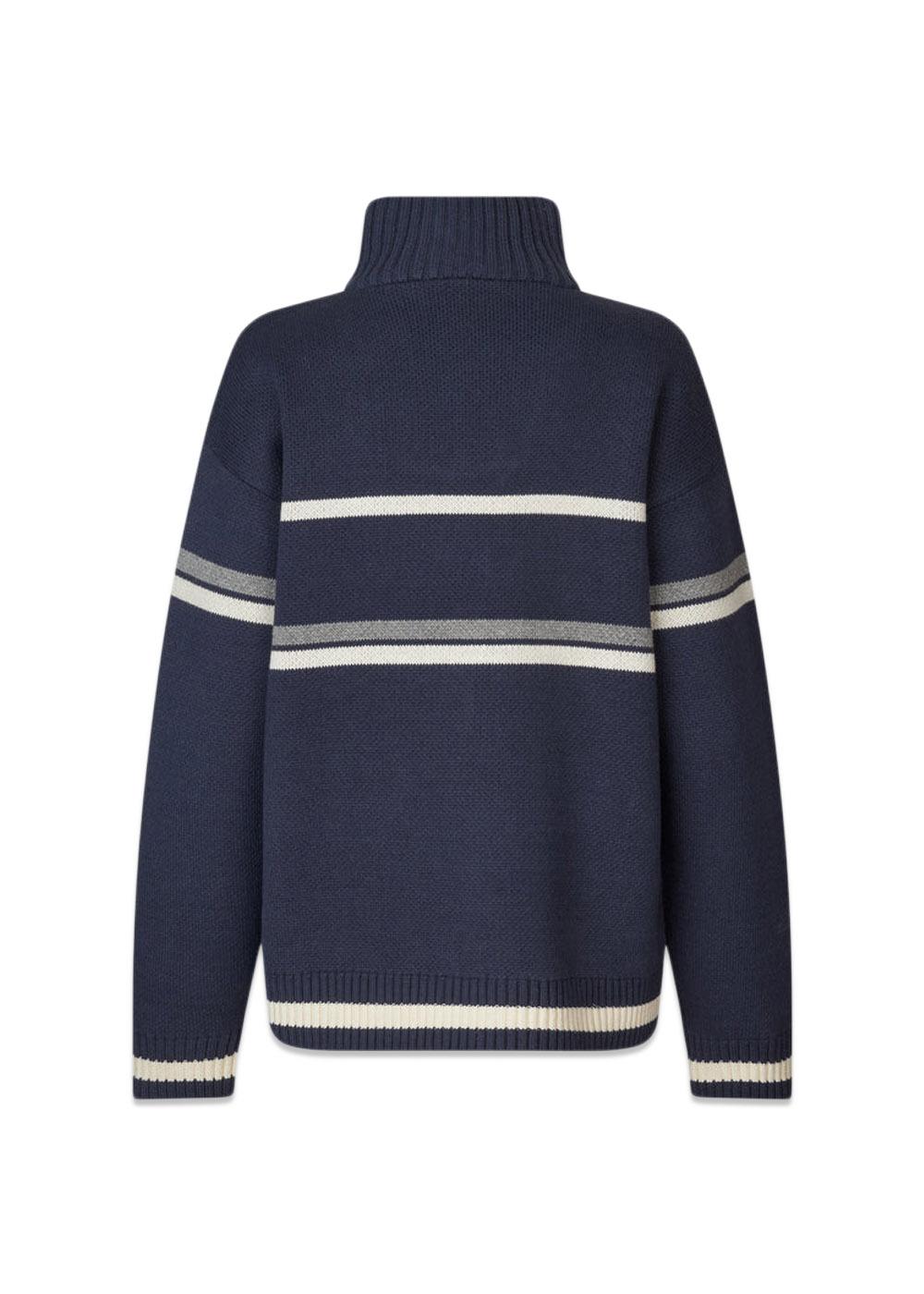 Snow Zip Anorak - Dark Navy-Knitwear-Oval Square-Butler Loftet