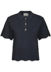 Soko Wave Knit Tee - Midnight Blue-Blouses-Neo Noir-Butler Loftet