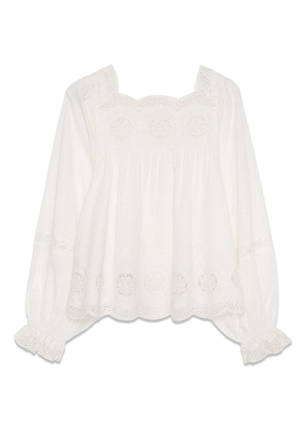 Soleia Top - Off White-Blouses-Sissel Edelbo-Butler Loftet