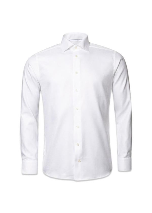 Solid Textured Twill Shirt - White-Shirts-Eton-Butler Loftet
