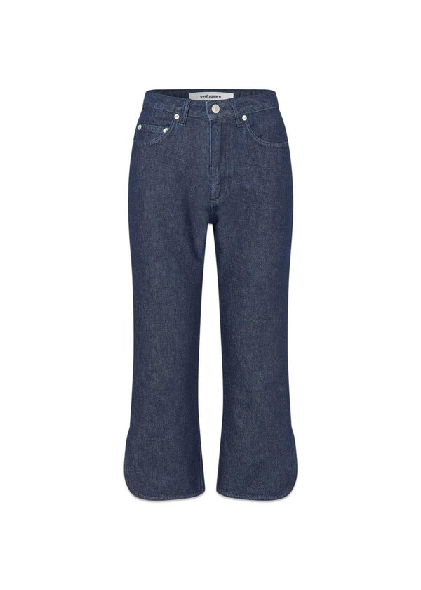 Split denim capri - Ark Blue-Shorts-Oval Square-Butler Loftet