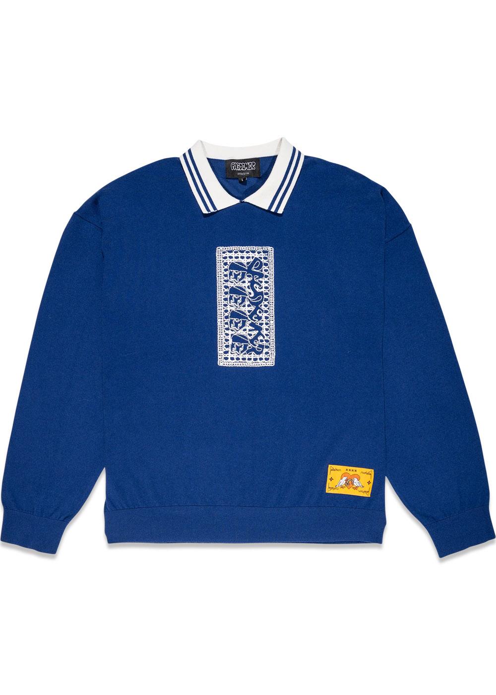 Stoned Island Polo Longsleeve - Cashmere Blue-Sweatshirts-Pas de Mer-Butler Loftet