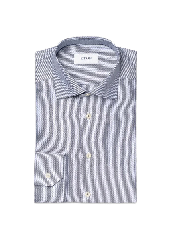 Striped Signature Twill - Slim - Blue Stripe-Shirts-Eton-Butler Loftet