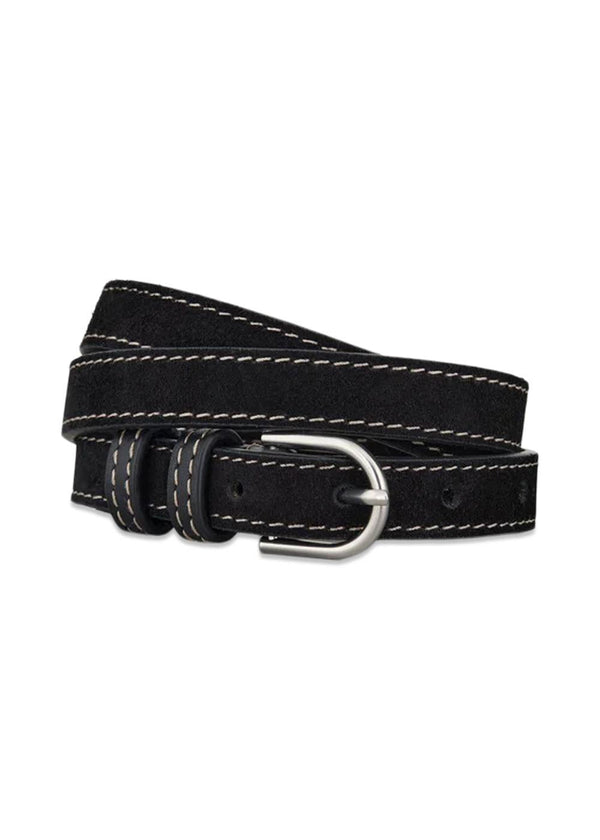 Suede Zoe Belt - Black-Belts-BeckSöndergaard-Butler Loftet