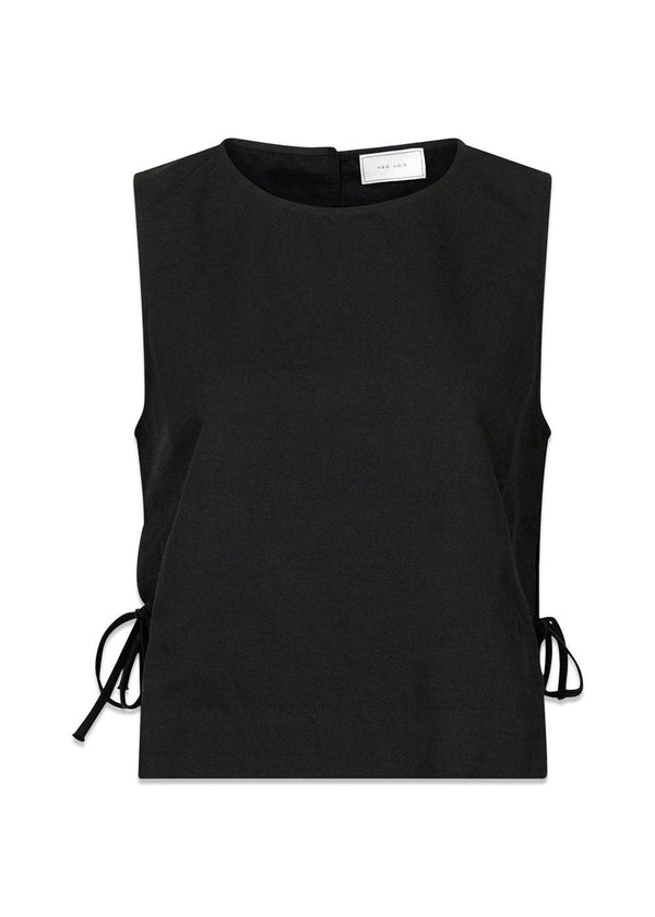 Svetlana linen Top - Black-Top-Neo Noir-Butler Loftet