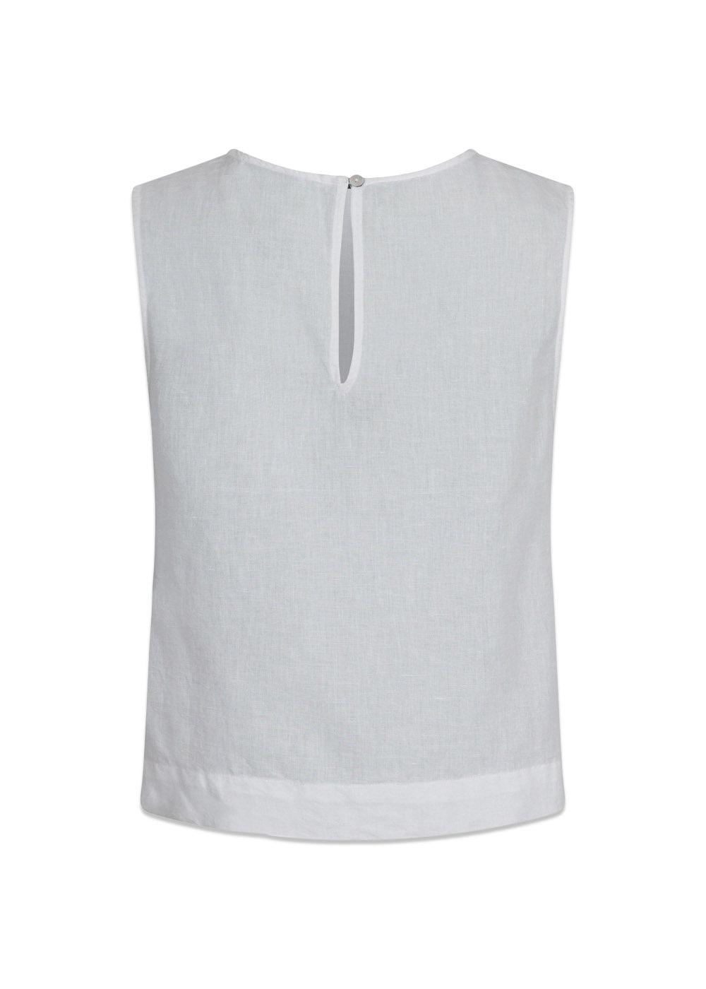 Svetlana linen Top - White-Top-Neo Noir-Butler Loftet