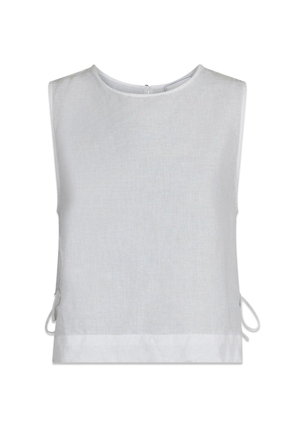 Svetlana linen Top - White-Top-Neo Noir-Butler Loftet
