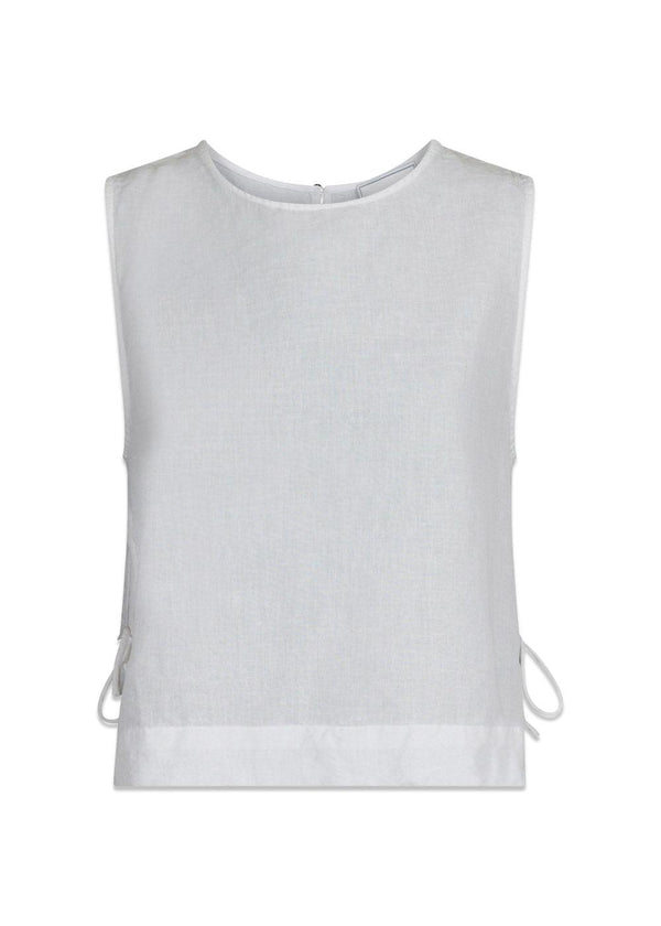 Svetlana linen Top - White-Top-Neo Noir-Butler Loftet