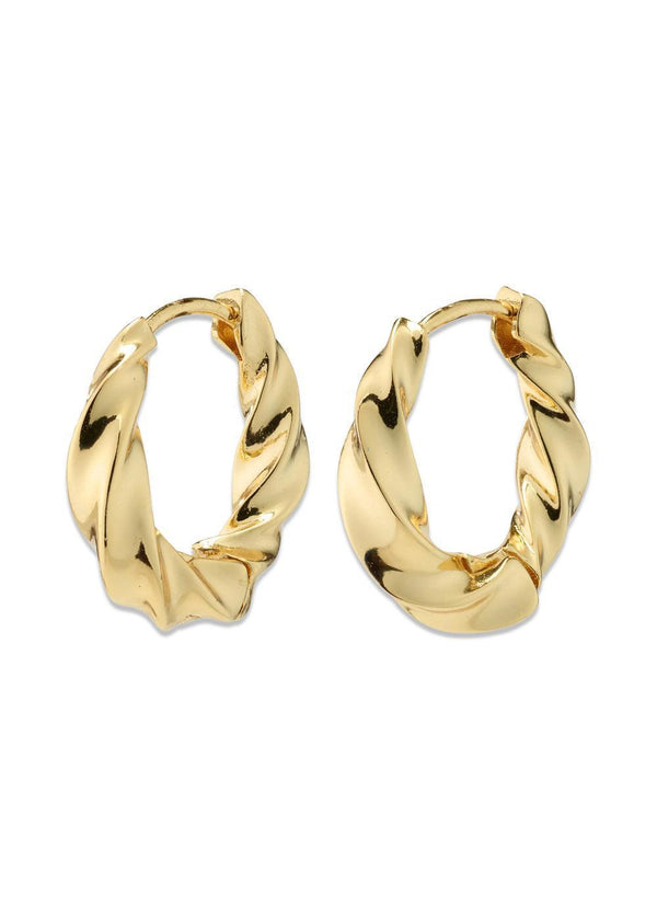 TAFFY medium size swirl hoop earrings gold-plated - Gold Plated-Jewellery-Pilgrim-Butler Loftet