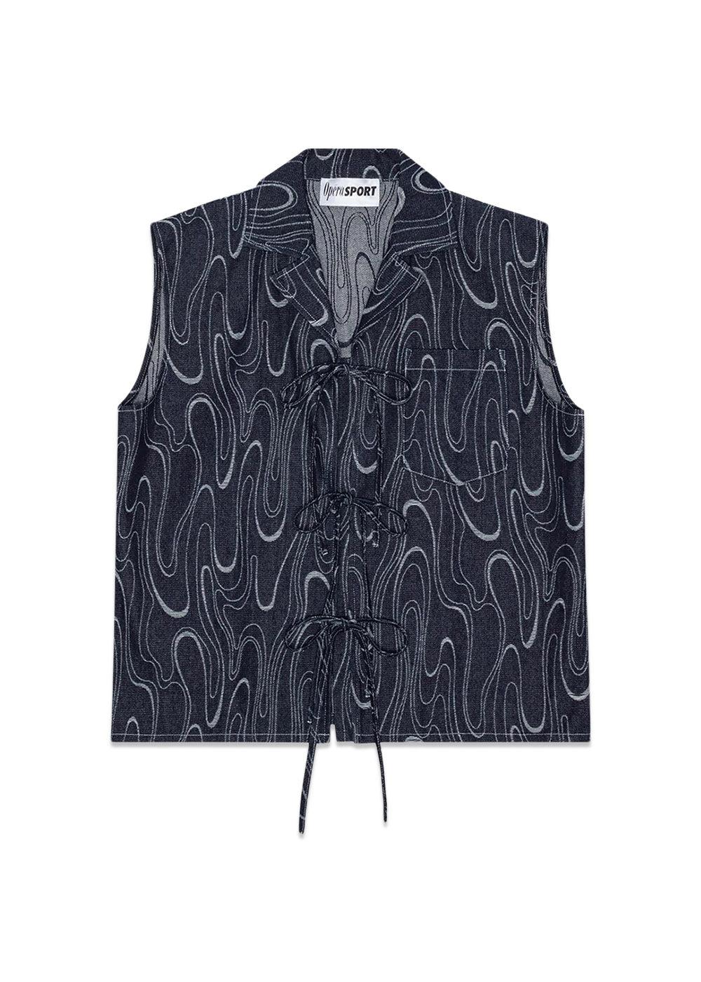 TAYSON VEST - Dark Blue Print