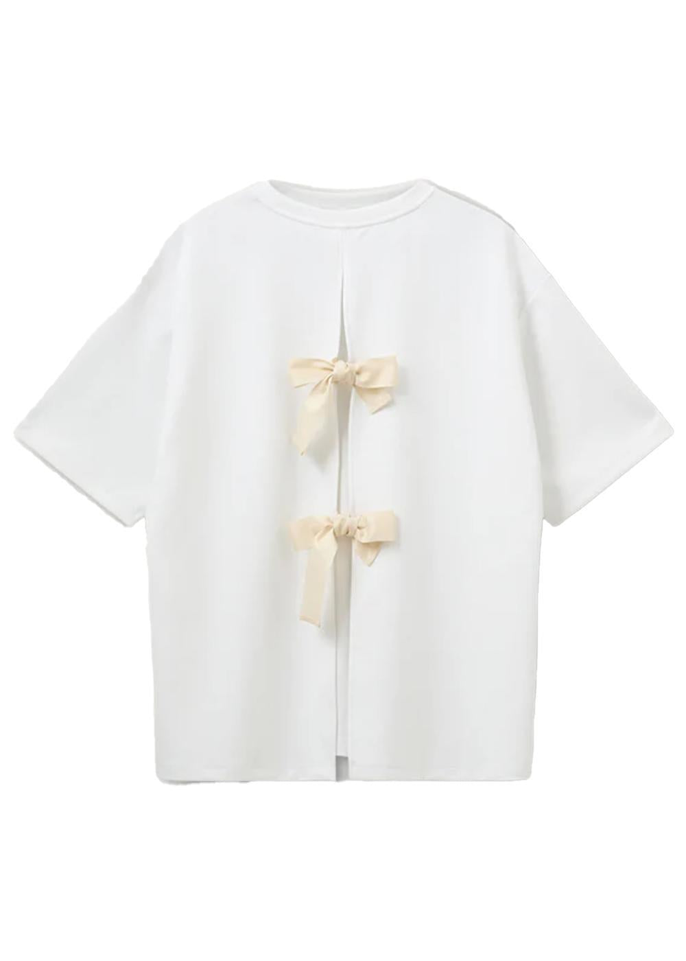 TG Bow Tee - White-T-shirts-The Garment-Butler Loftet
