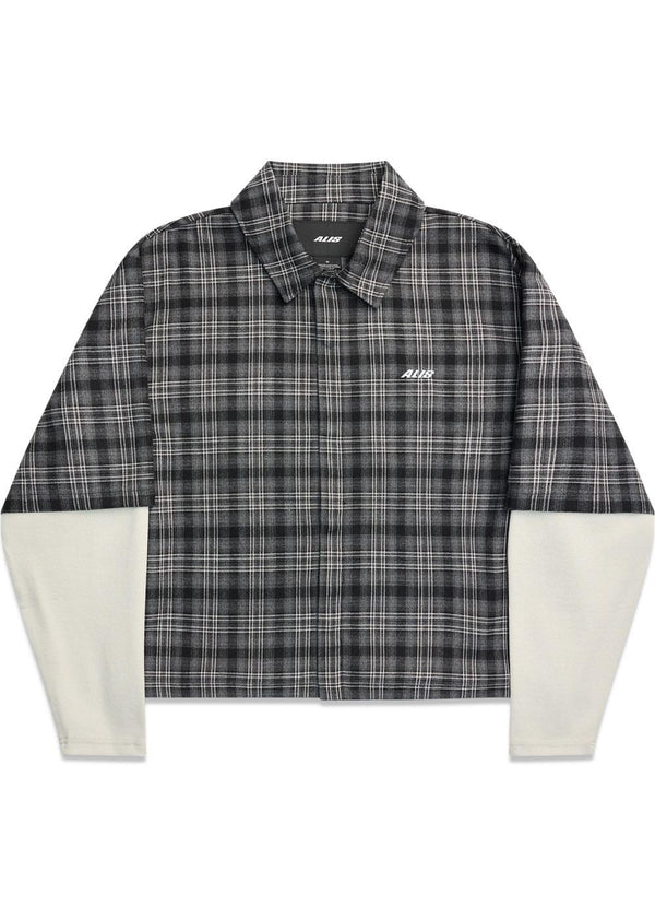 TODY DOUBLE LAYERED SHIRT - Grey-Black Tartan-Shirts-ALIS-Butler Loftet